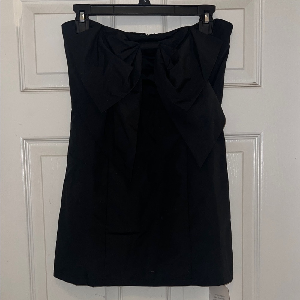NWT Revolve More To Come Strapless Black Mini Dress w/ Front Bow Detail - Picture 2 of 5